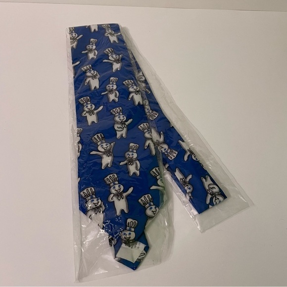 Pillsbury Doughboy Ralph Marlin Blue Classic Men Novelty Neck Tie - Picture 11 of 11
